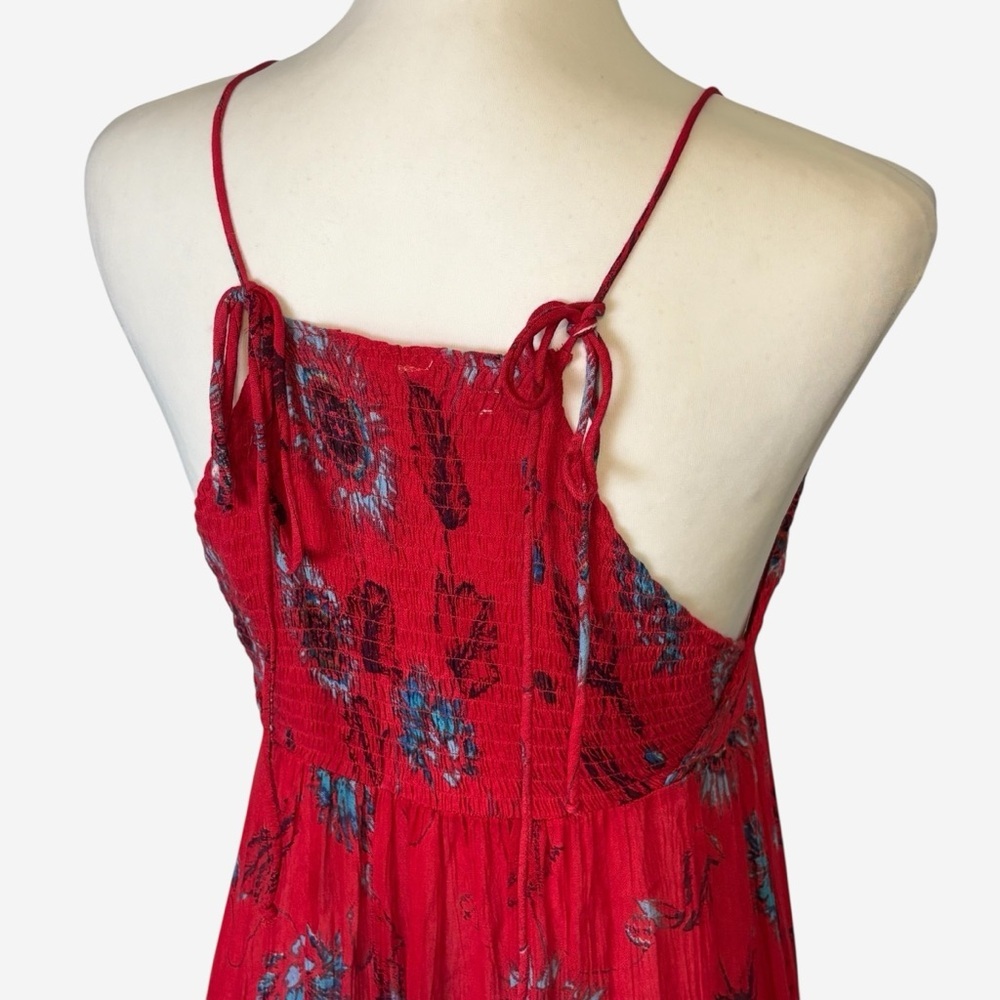Free People Intimately Red Garden Party Floral Tiered Maxi Dress - Picture 7 of 15